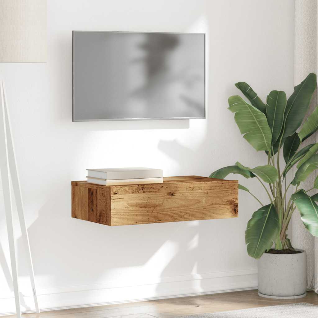 TV ormarić s LED svjetlima staro drvo 60x35x15,5 cm
