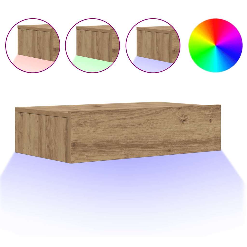 TV ormarić s LED svjetlima Artisan hrast 60x35x15,5 cm