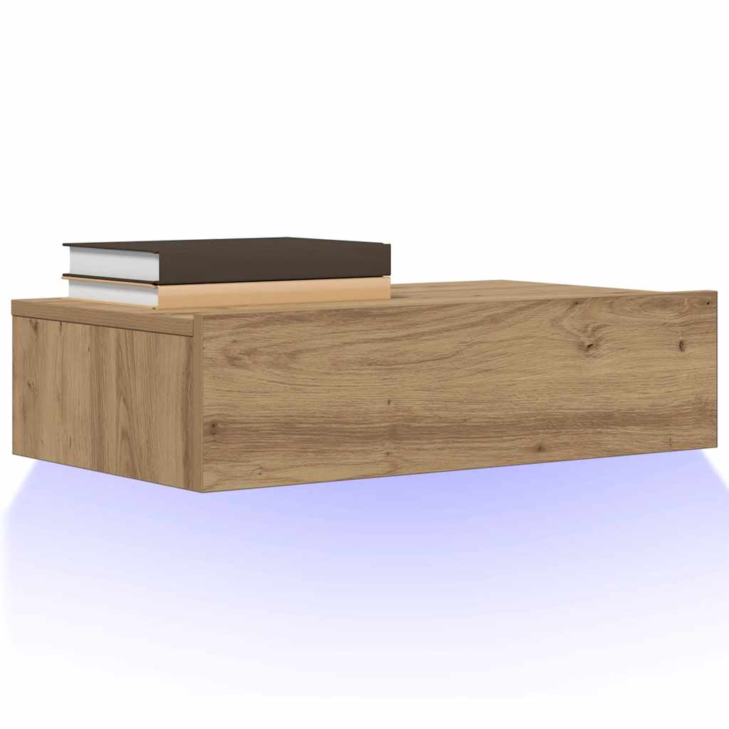 TV ormarić s LED svjetlima Artisan hrast 60x35x15,5 cm
