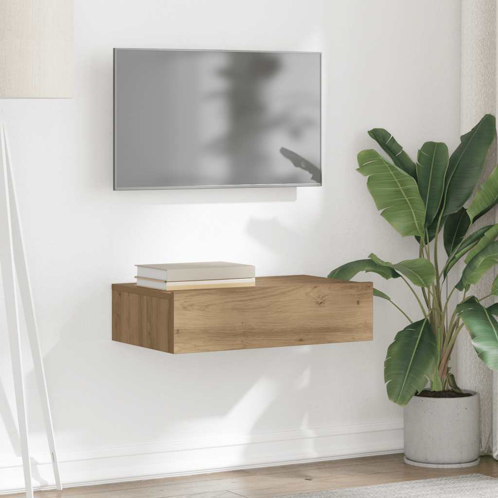 TV ormarić s LED svjetlima Artisan hrast 60x35x15,5 cm