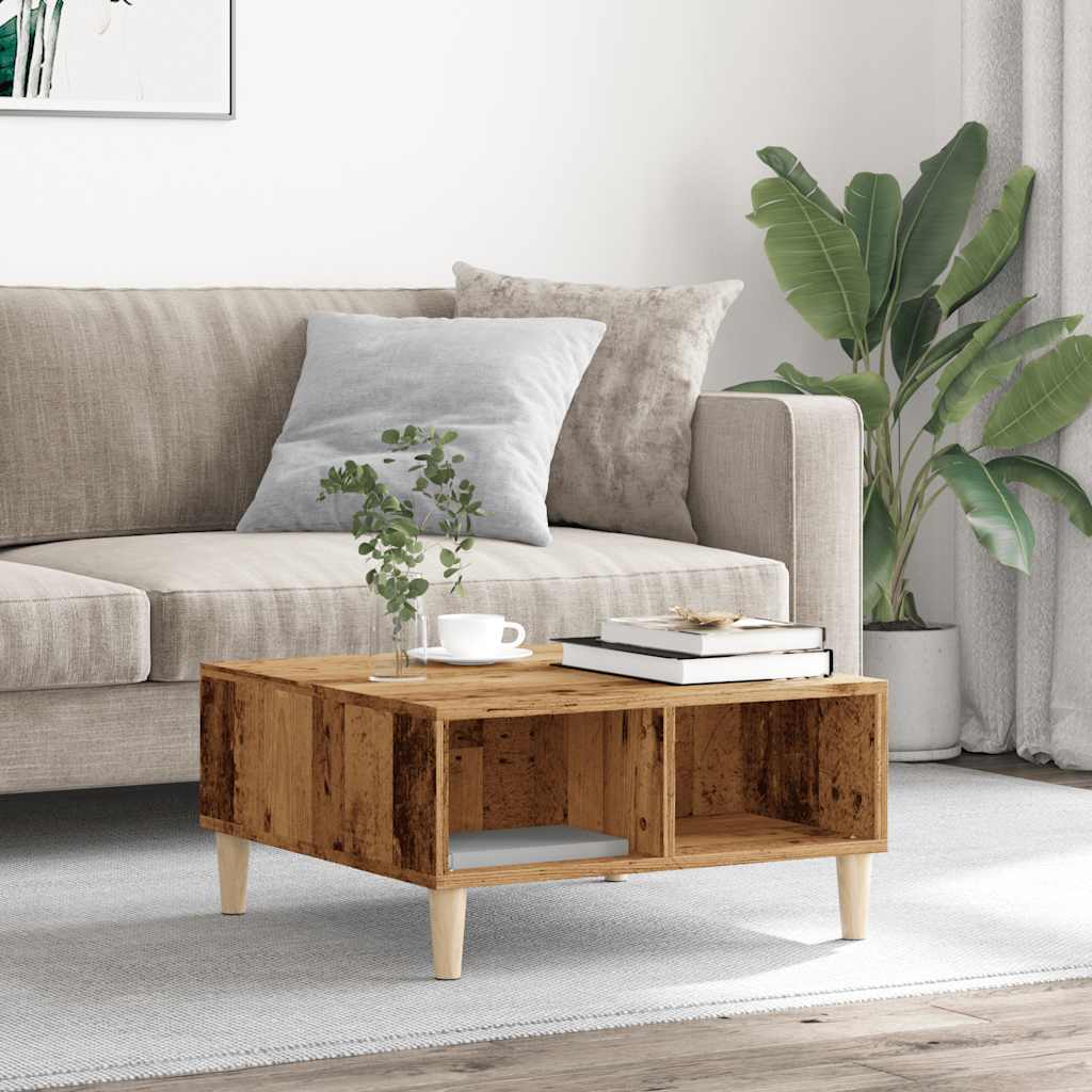 Stol za kavu staro drvo 60x60x30 cm konstruiranog drva