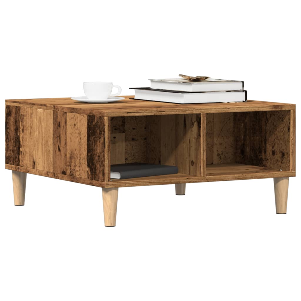 Stol za kavu staro drvo 60x60x30 cm konstruiranog drva