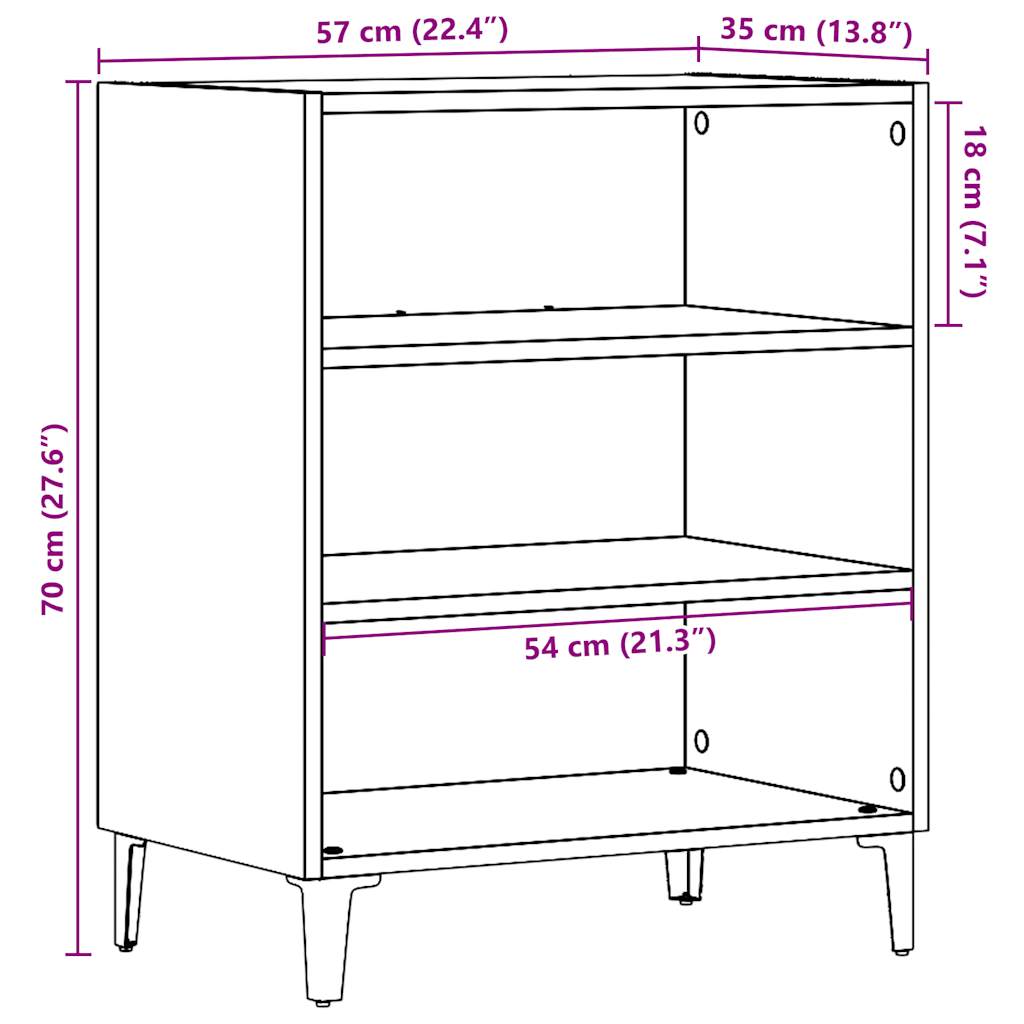 Komoda boja staro drvo 57x35x70 cm od konstruiranog drva