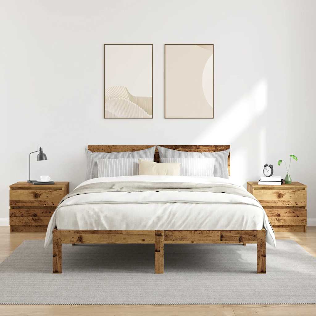 Noćni ormarići 2 kom staro drvo 50x40x43,5 cm konstruirano drvo