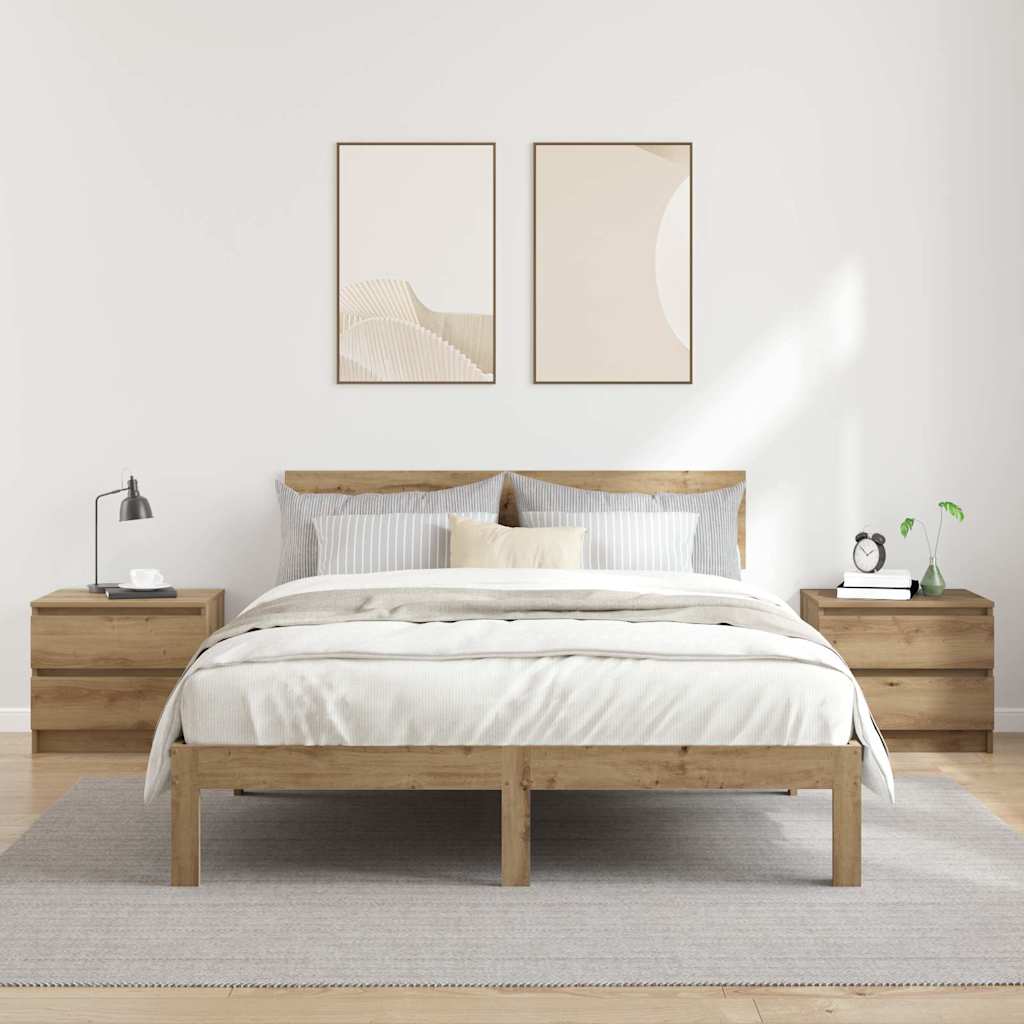 Noćni ormarići 2 kom Artisan hrast 50x40x43,5 cm izrađeno drvo