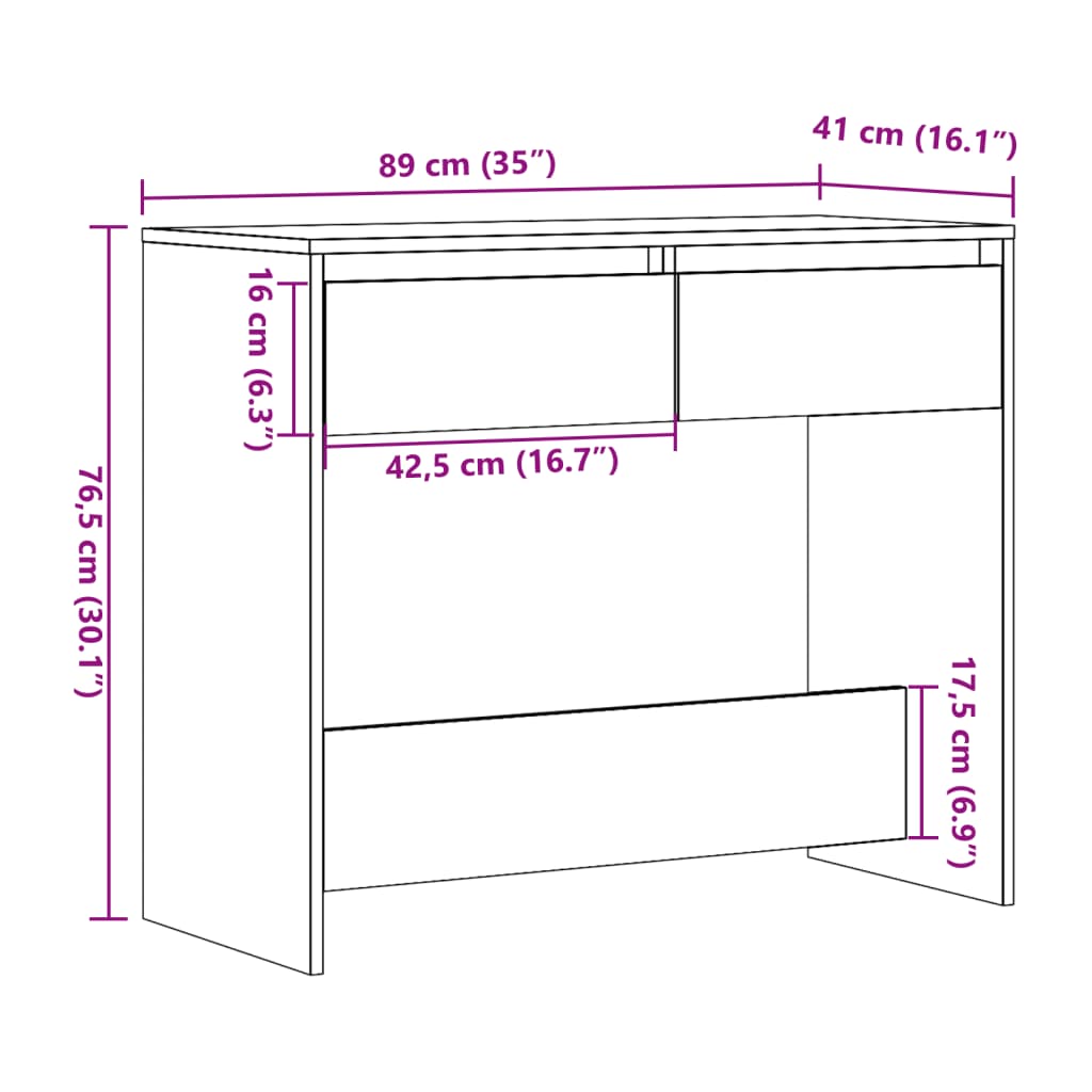 Konzolni stol boja starog drva 89x41x76,5 cm konstruirano drvo