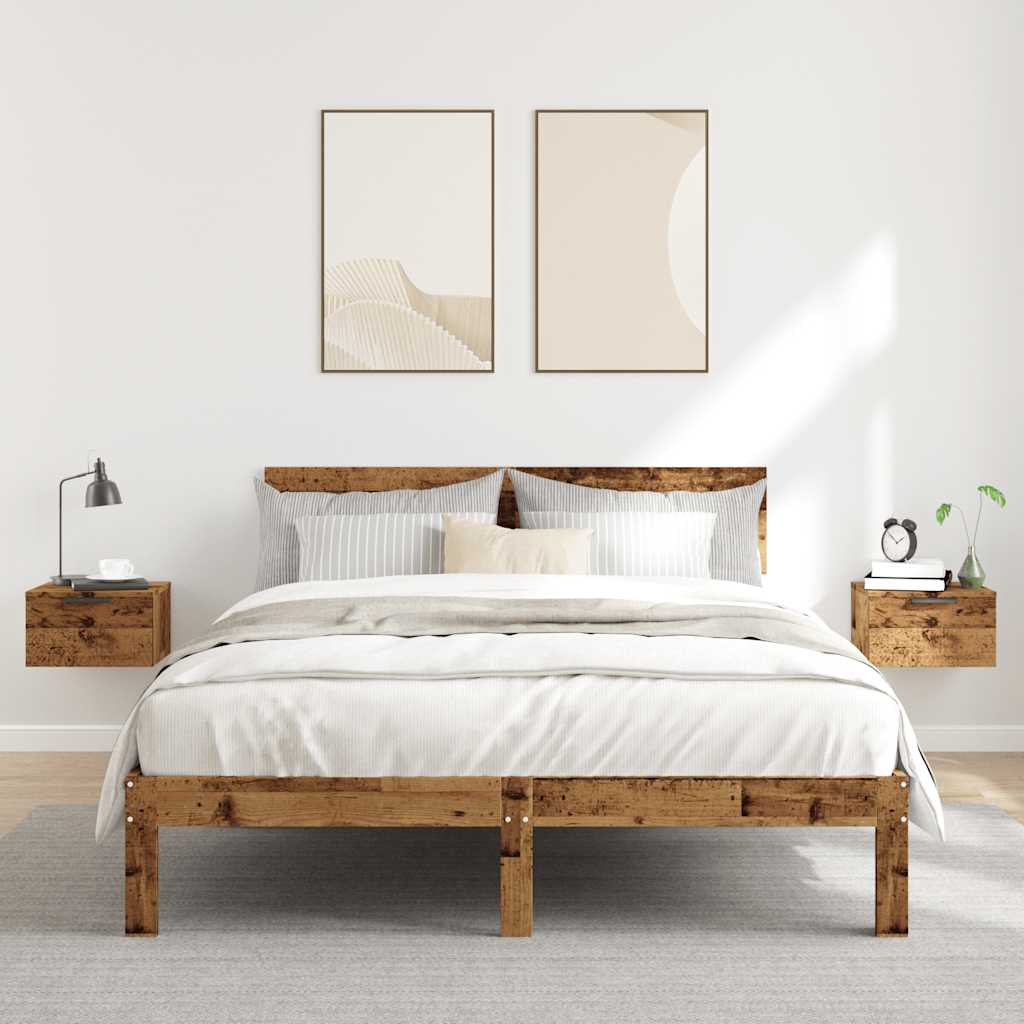 Zidni noćni ormarići 2 kom Staro drvo 34x30x20 cm