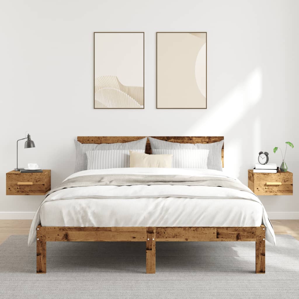 Zidni noćni ormarići 2 kom boja staro drvo 35 x 35 x 20 cm