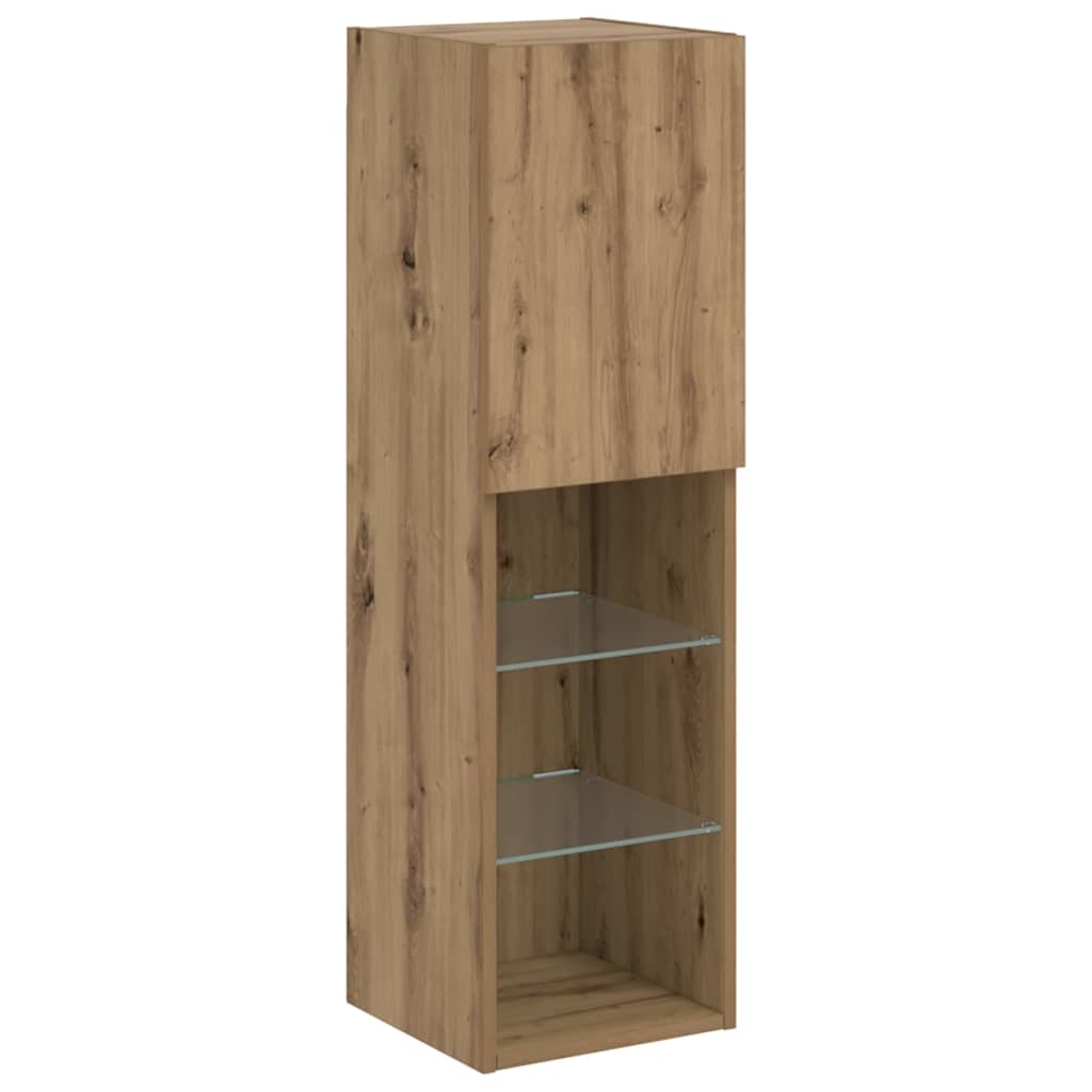 TV ormarić s LED svjetlima boja hrasta artisan 30,5x30x102 cm