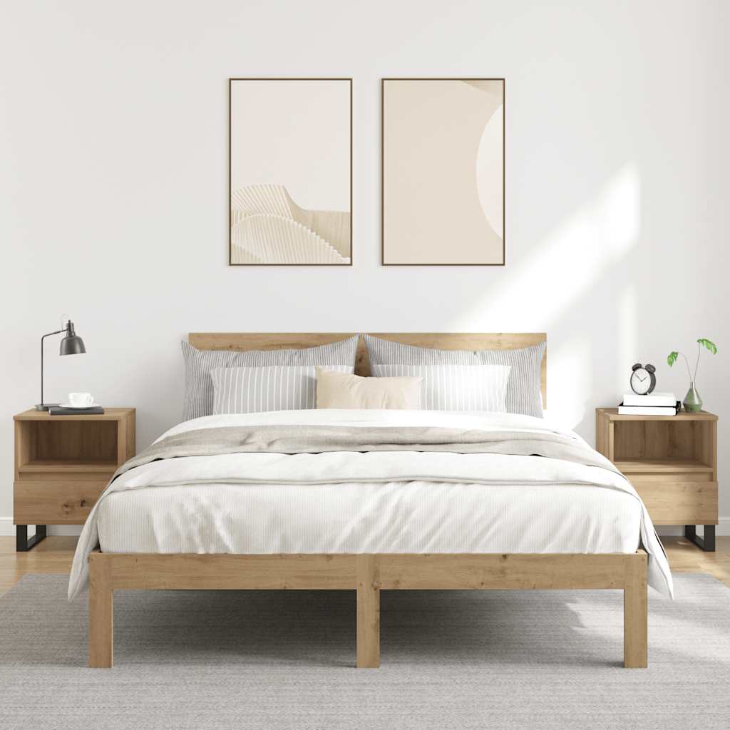 Noćni ormarići 2 kom Artisan hrast 40x35x50 cm izrađeno drvo