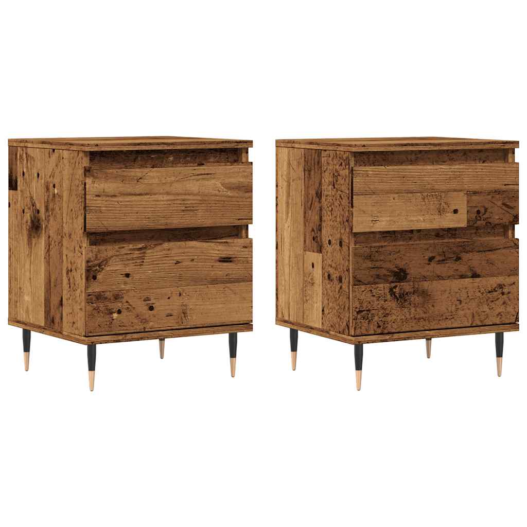 Noćni ormarići 2 kom Staro drvo 40x35x50 cm Konstruirano drvo