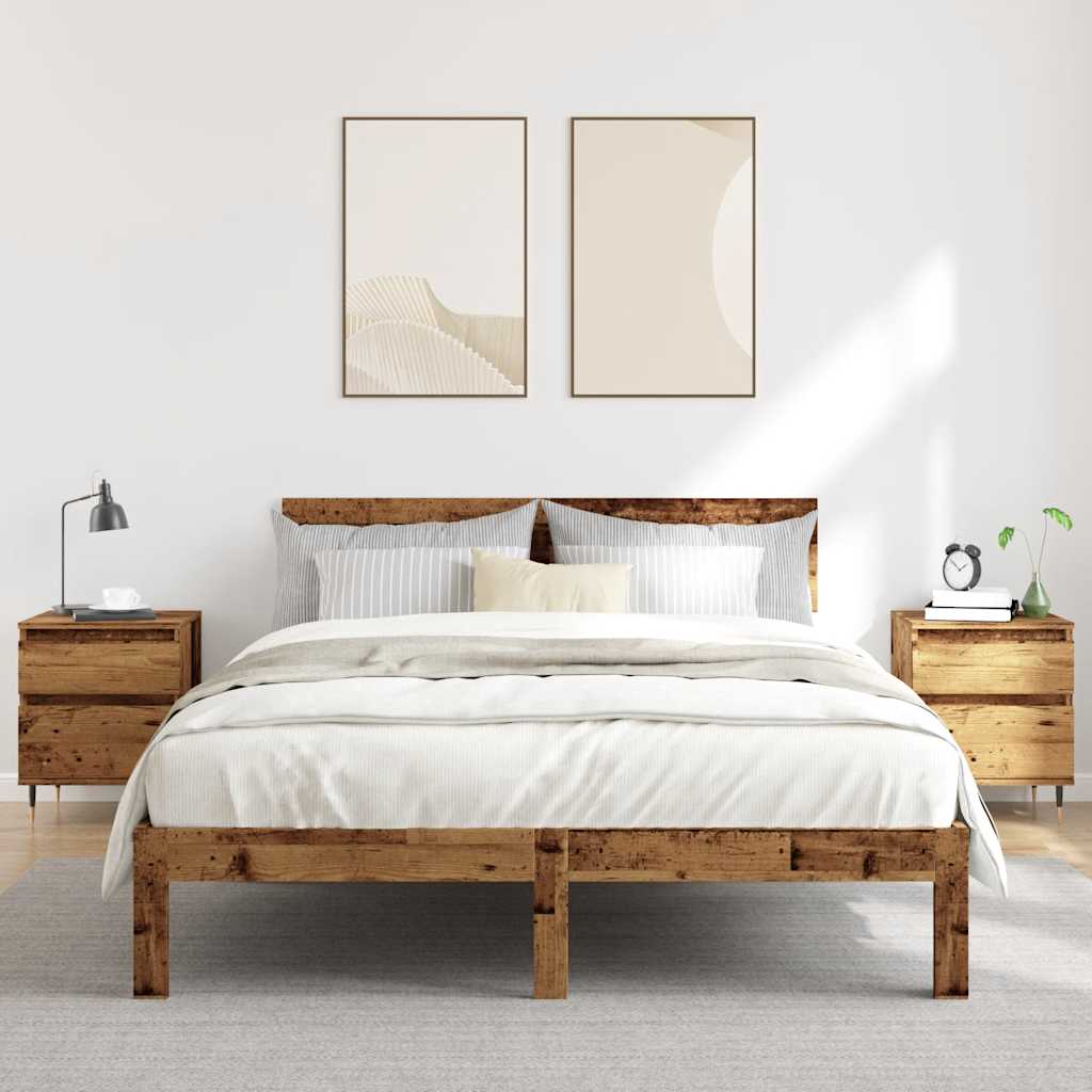 Noćni ormarići 2 kom Staro drvo 40x35x50 cm Konstruirano drvo