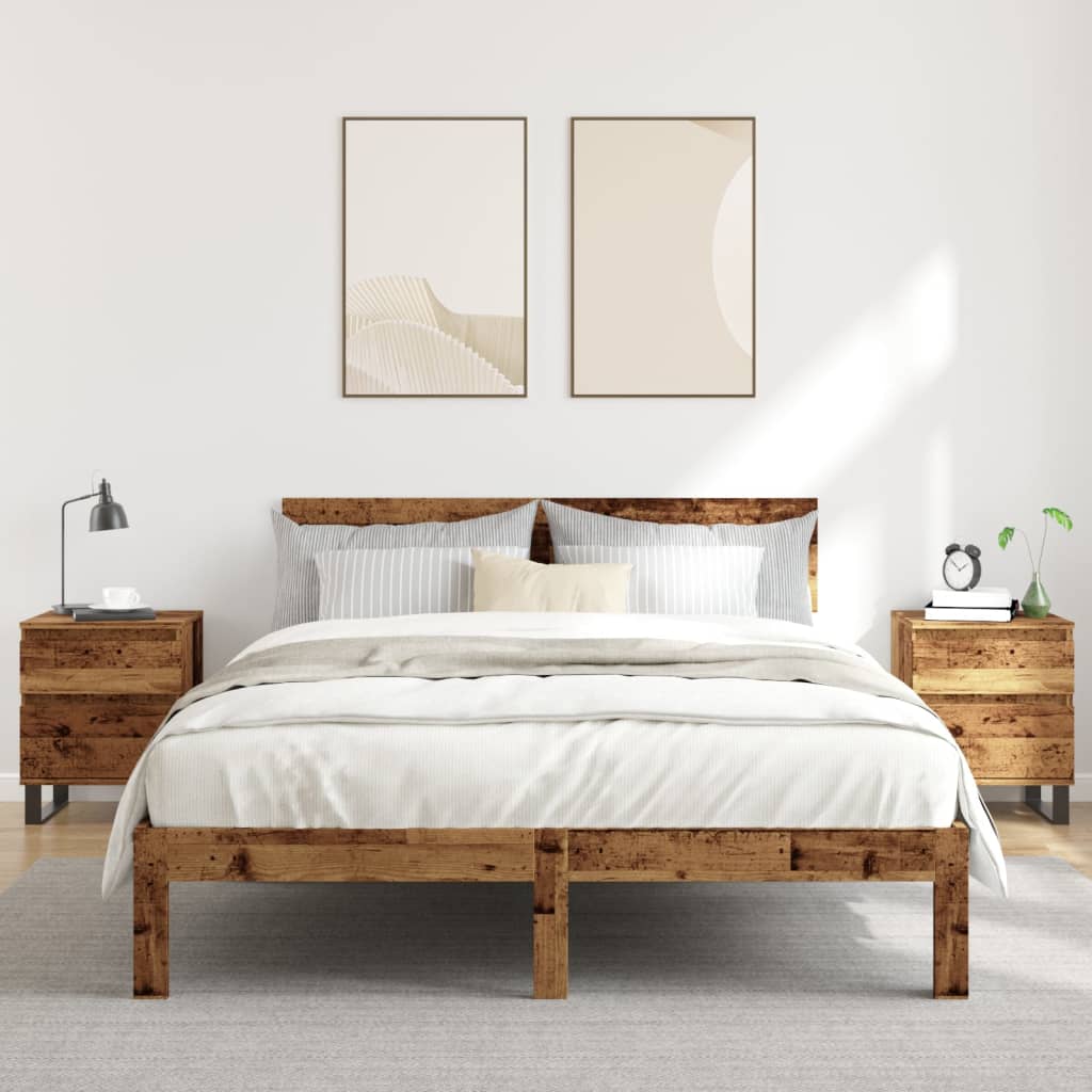 Noćni ormarići 2 kom Staro drvo 40x35x50 cm Konstruirano drvo