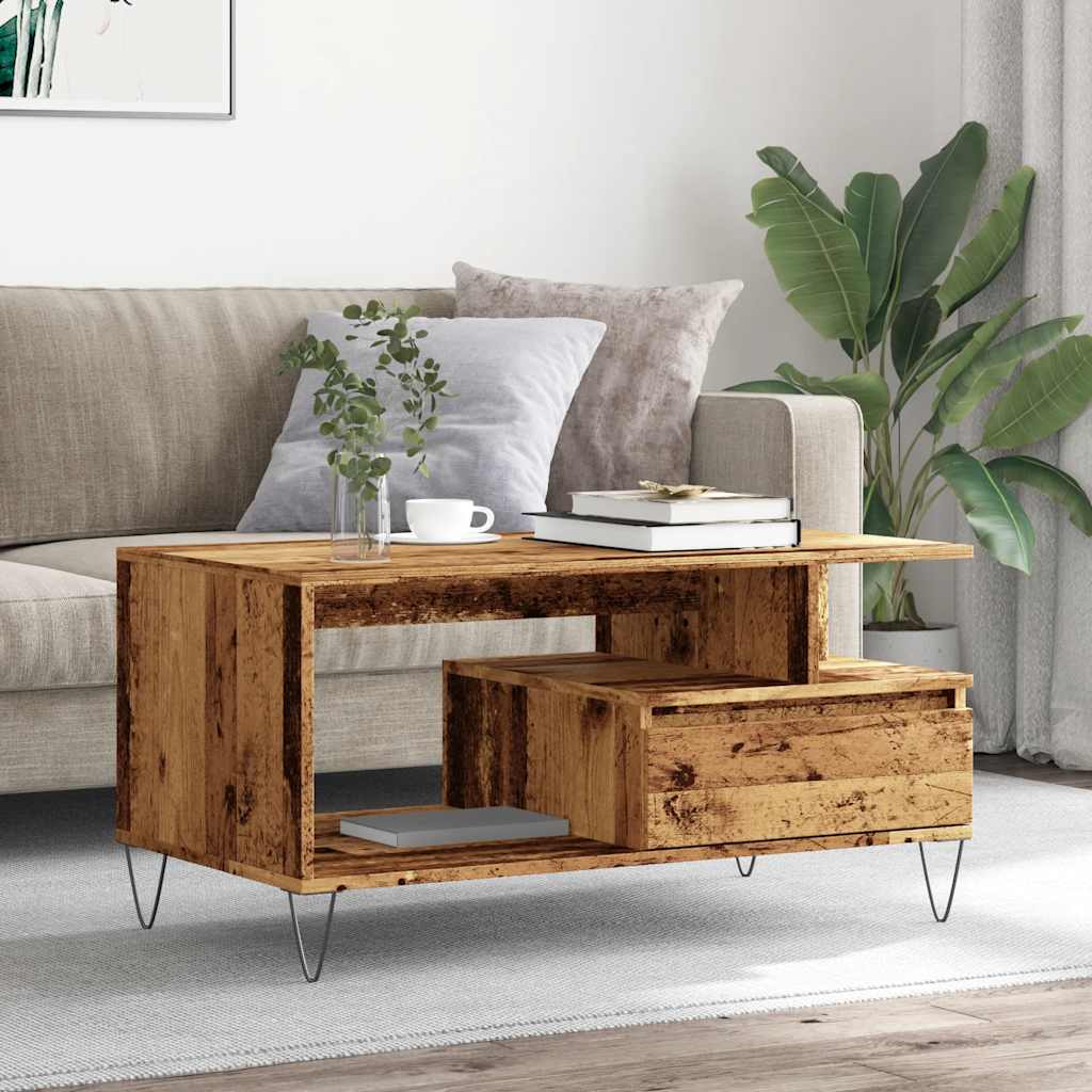 Stolić za kavu boja staro drvo 90x49x45 cm konstruiranog drva