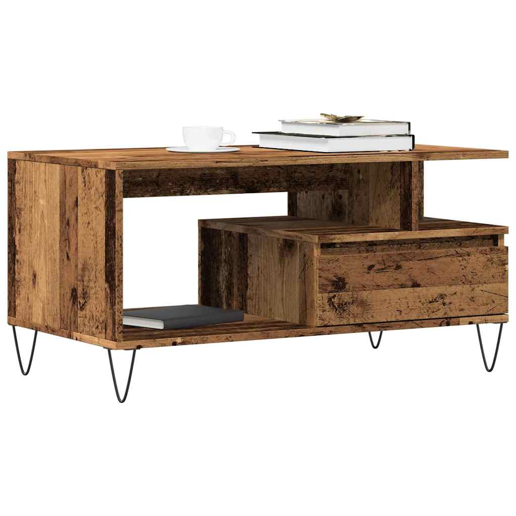 Stolić za kavu boja staro drvo 90x49x45 cm konstruiranog drva