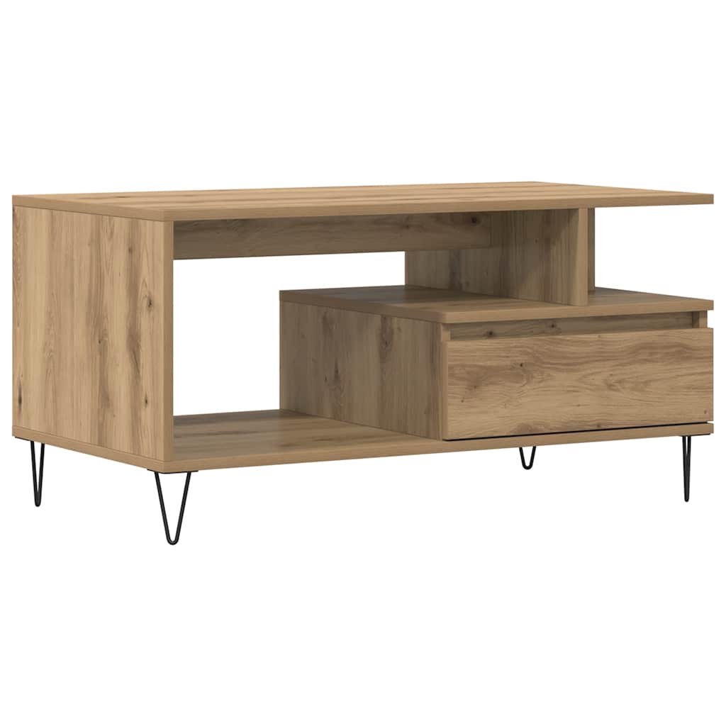 Stolić za kavu boja hrasta 90x49x45 cm konstruirano drvo