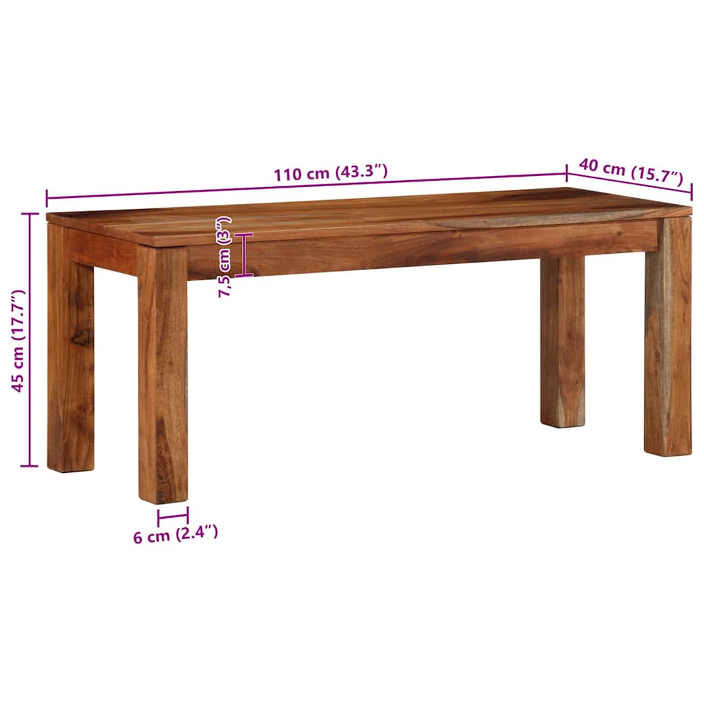 Klupa 110 cm puno drvo bagrem