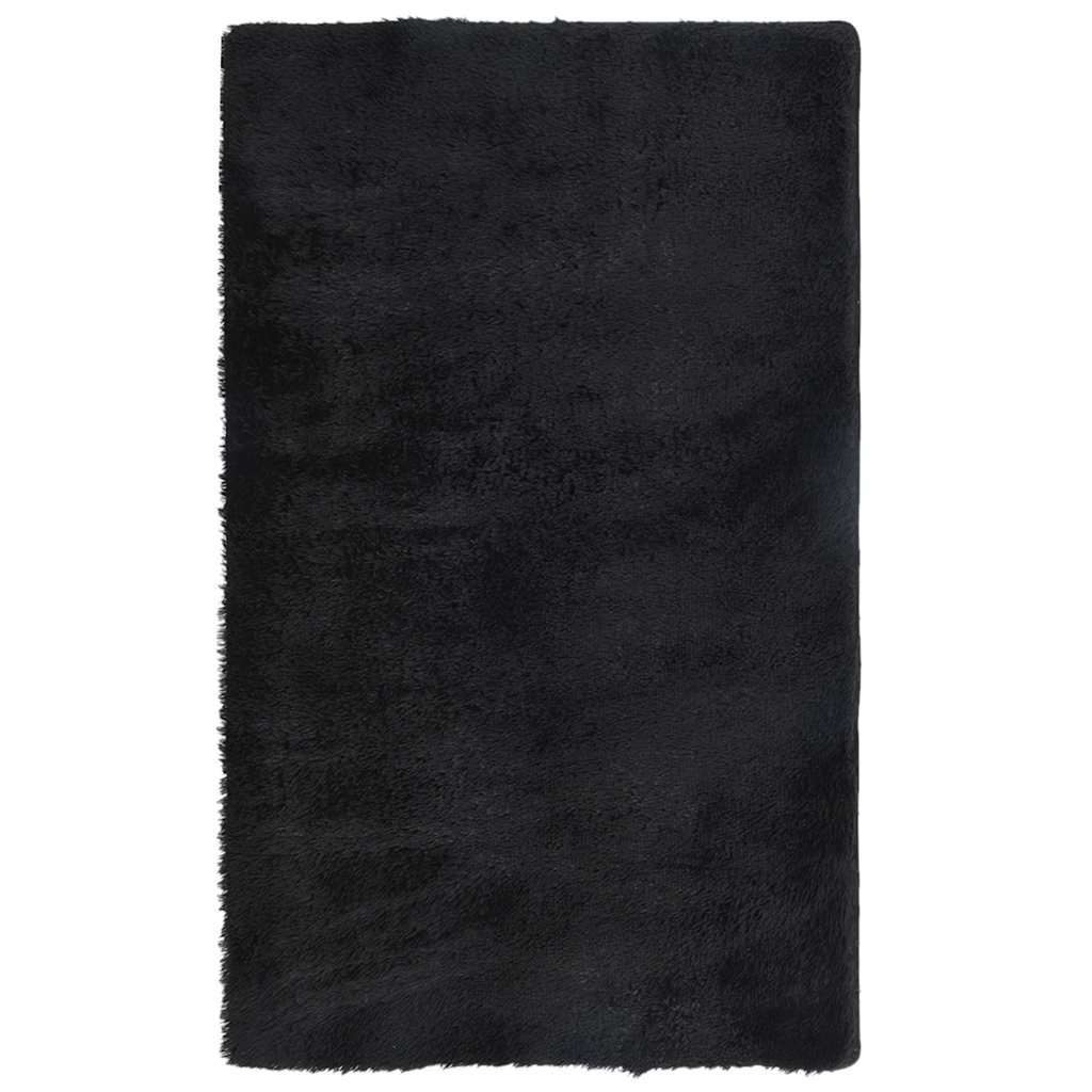 Čupavi tepih visokog flora “NAVARRA” crni 60x100 cm poliester