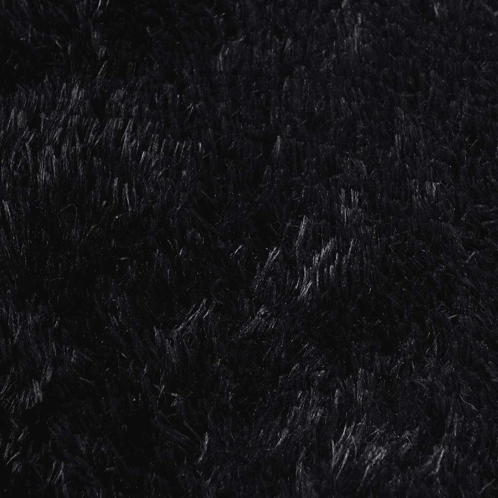 Čupavi tepih s visokim vlaknima NAVARRA crni 120x120 cm