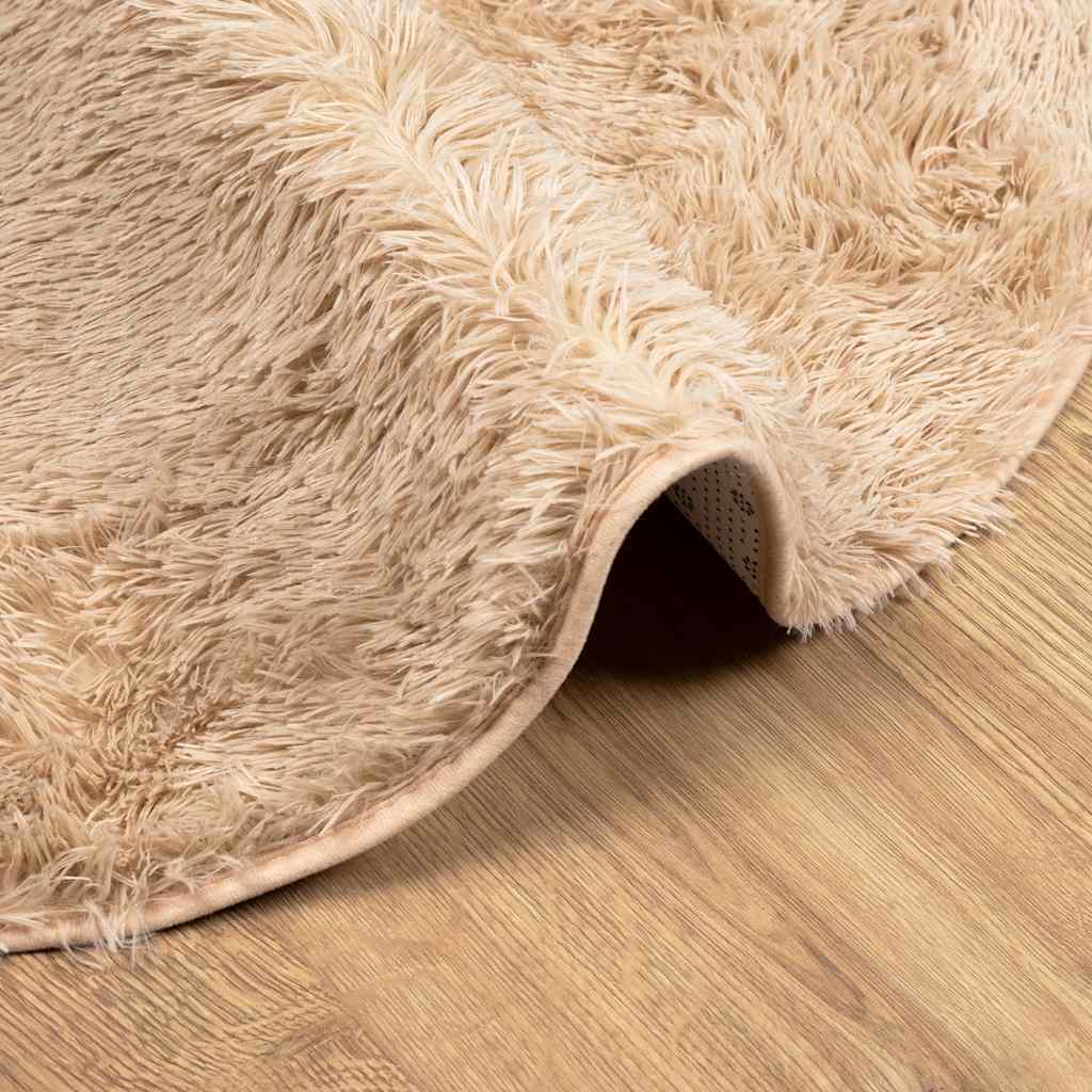 Čupavi tepih s visokim vlaknima NAVARRA bež 200x200cm poliester