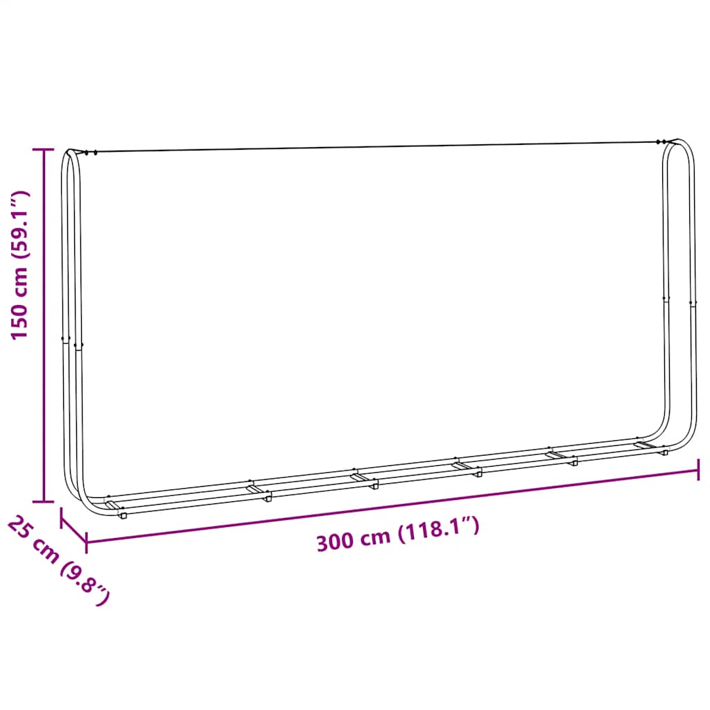 Stalak za drva za ogrjev 300x25x150 cm Pocinčani čelik