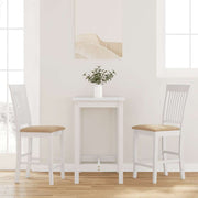 Barske stolice s jastucima 2 kom. Bijele, puno drvo, guma