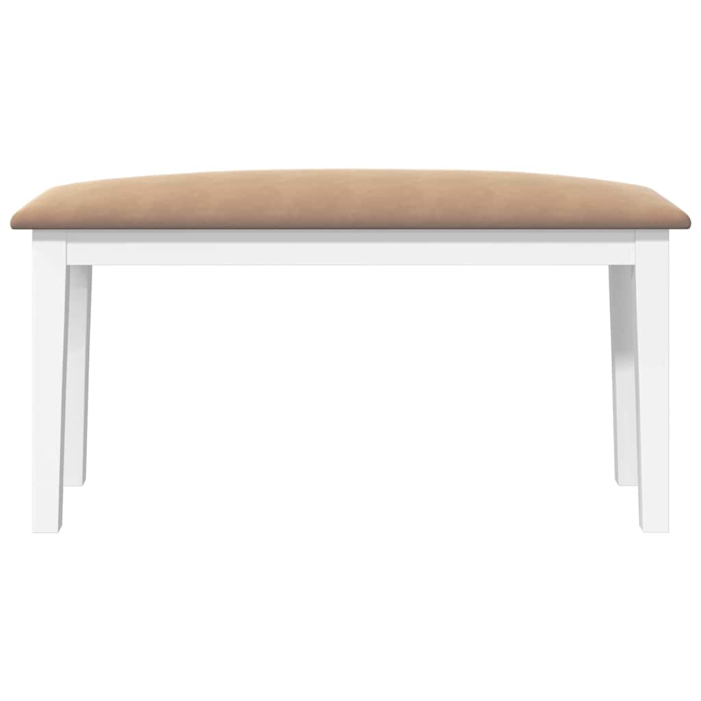 Klupa 90 cm bijela puna drvena guma