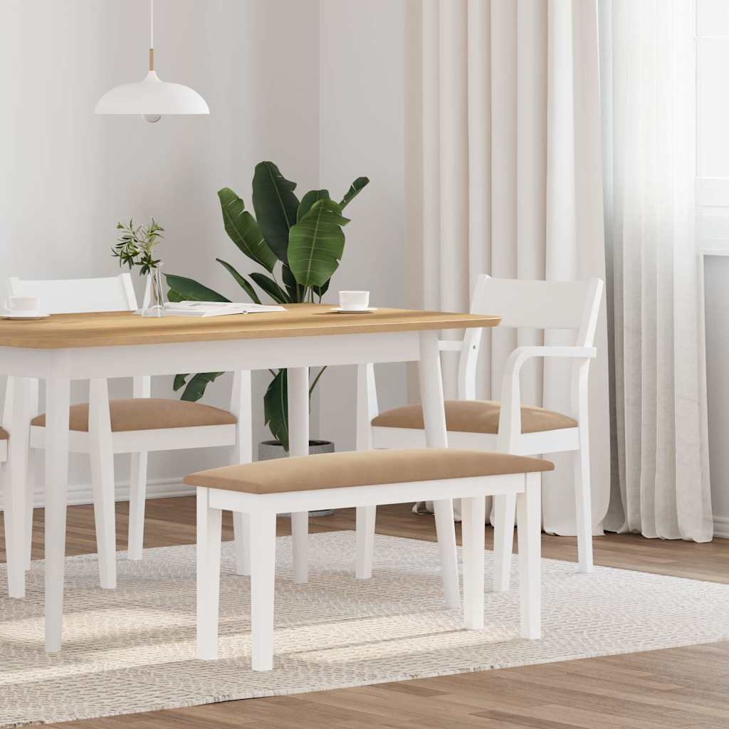 Klupa 90 cm bijela puna drvena guma