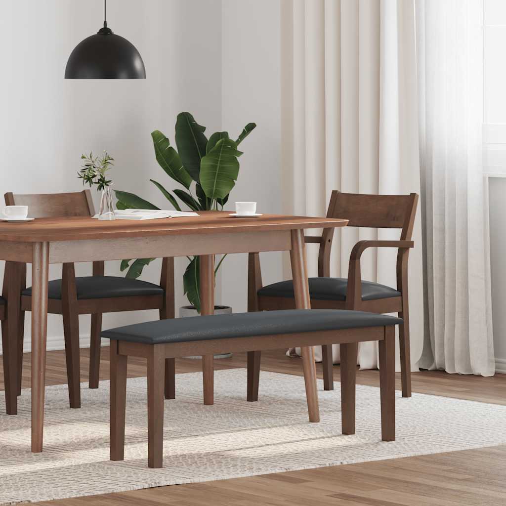 Klupa 110 cm smeđa guma od punog drveta