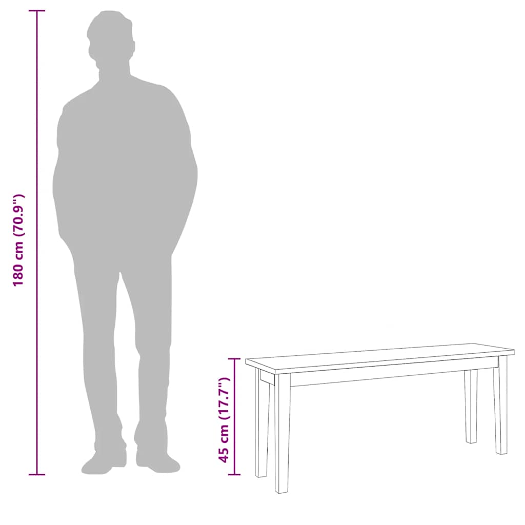 Klupa 110 cm puna drvena guma