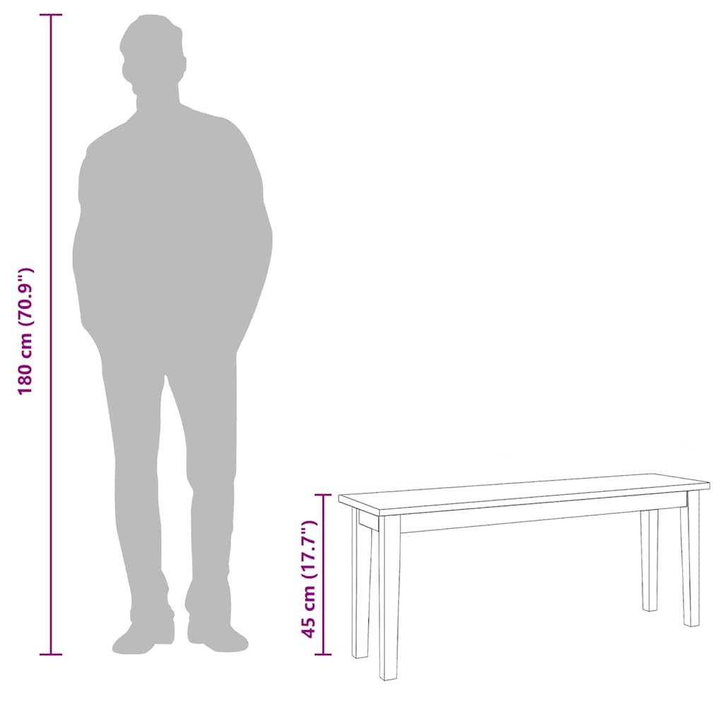 Klupa 110 cm puna drvena guma