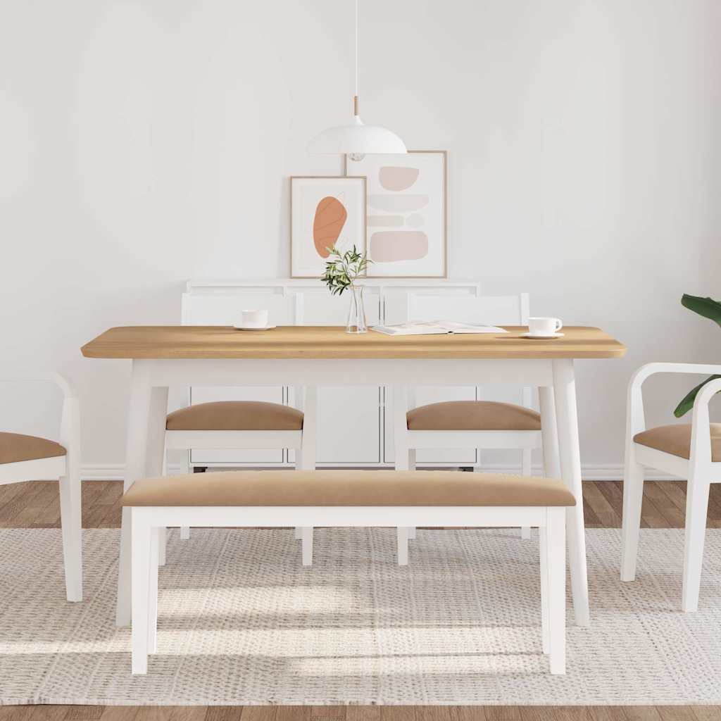 Klupa 110 cm bijela puna drvena guma
