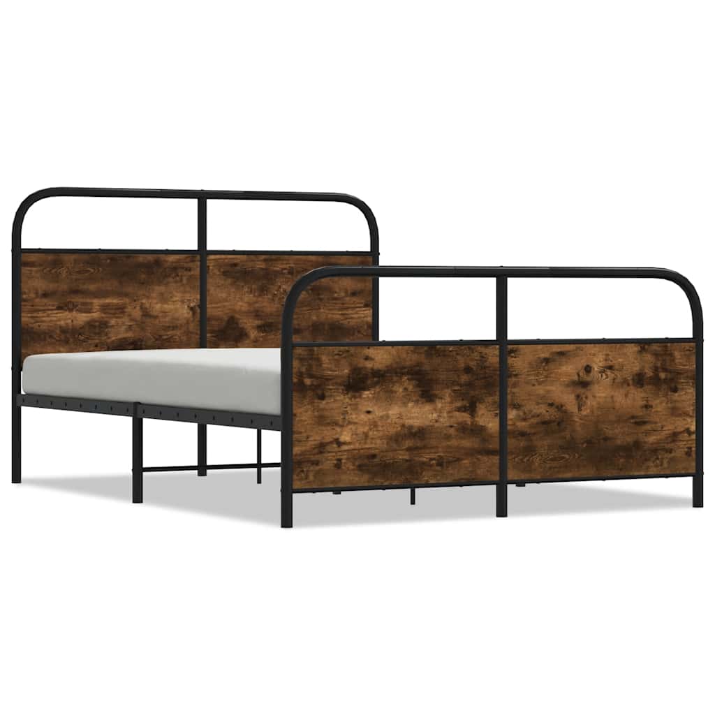 Okvir kreveta bez madraca dimljena boja hrasta 120x190cm drveni