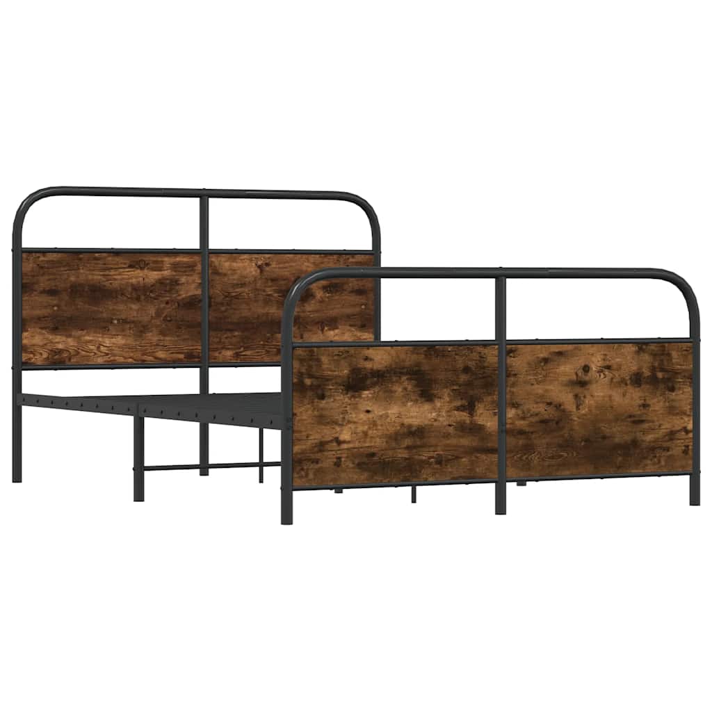 Okvir kreveta bez madraca dimljena boja hrasta 120x200cm drveni