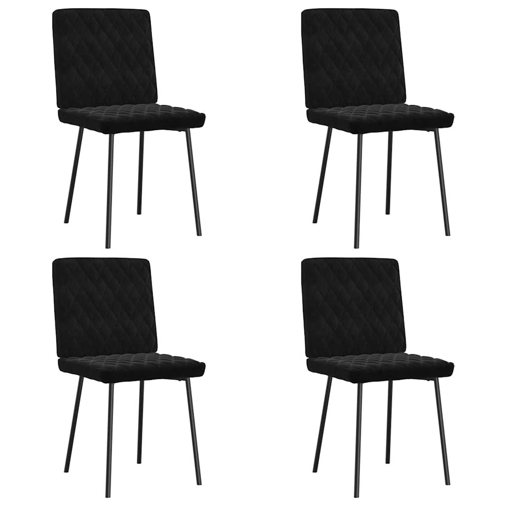 Blagovaonske stolice 4 kom crne baršunaste