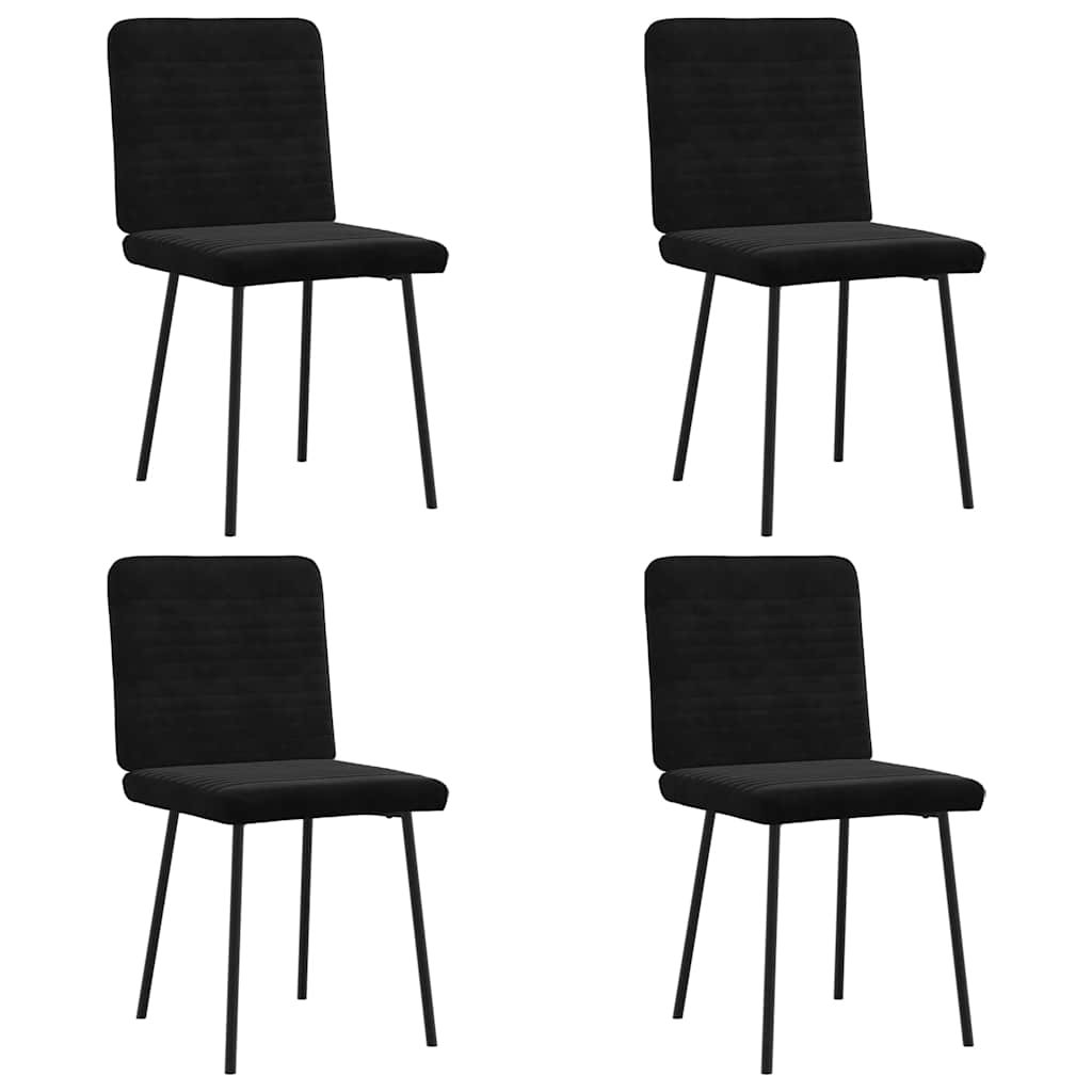 Blagovaonske stolice 4 kom crne baršunaste
