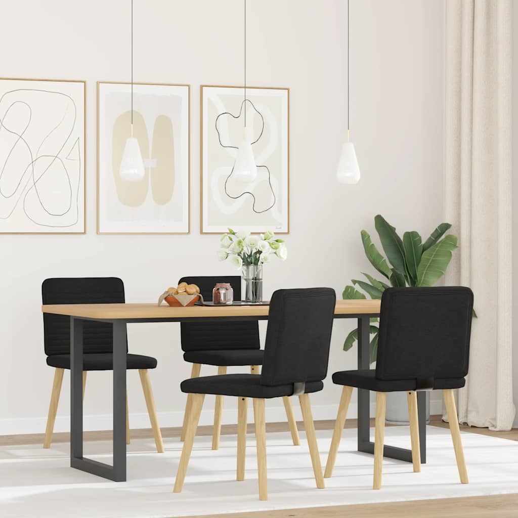 Blagovaonske stolice od tkanine 4 kom crne
