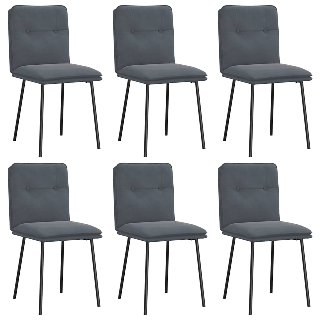 Blagovaonske stolice 6 kom tamnosive baršunaste
