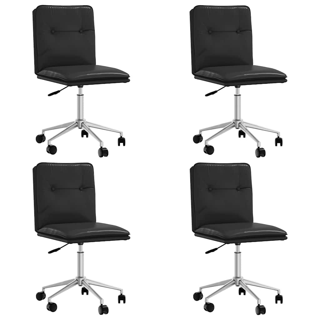 Blagovaonske stolice 4 kom. crne umjetne kože