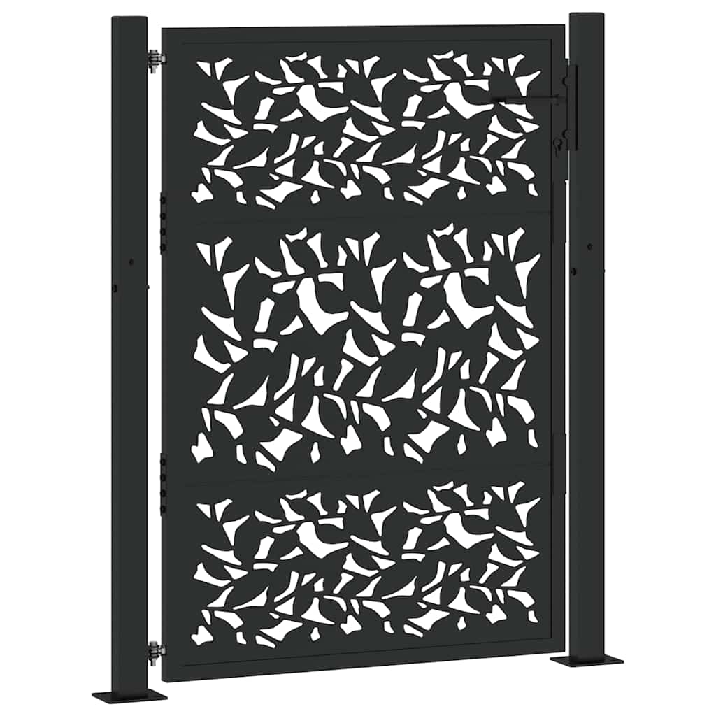 Vrtna vrata crna 100x125 cm dizajn s čeličnim krilom