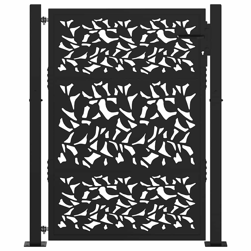 Vrtna vrata crna 100x125 cm dizajn s čeličnim krilom