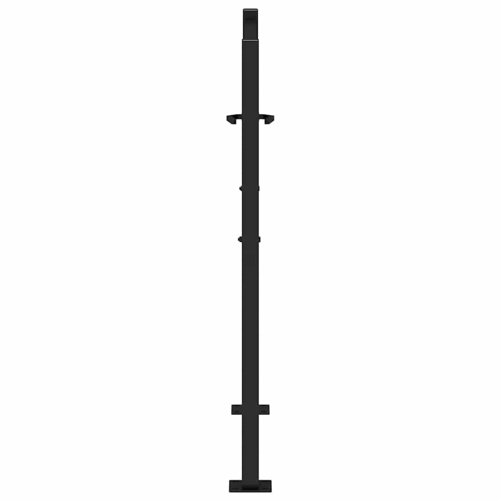 Vrtna vrata crna 100x100 cm dizajn s čeličnim tragovima