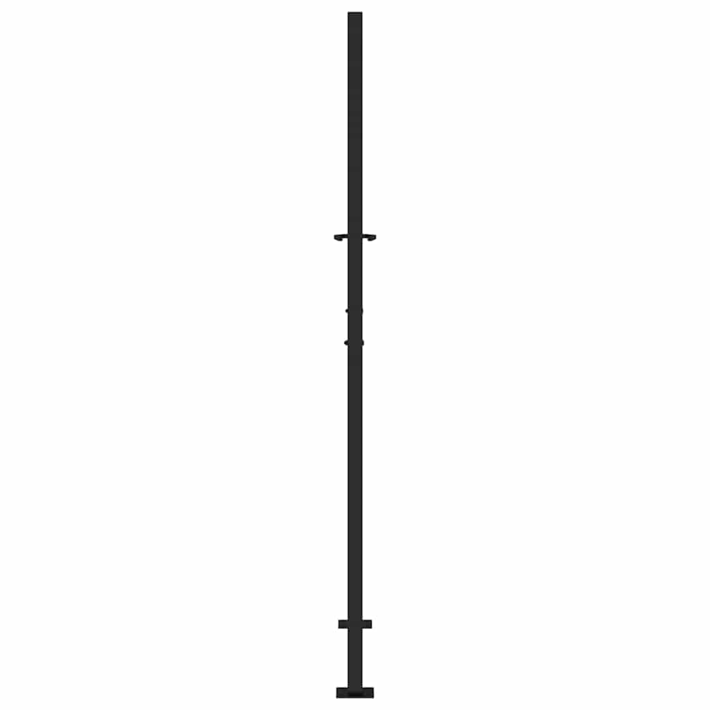 Vrtna vrata crna 100x175 cm dizajn s čeličnim tragovima