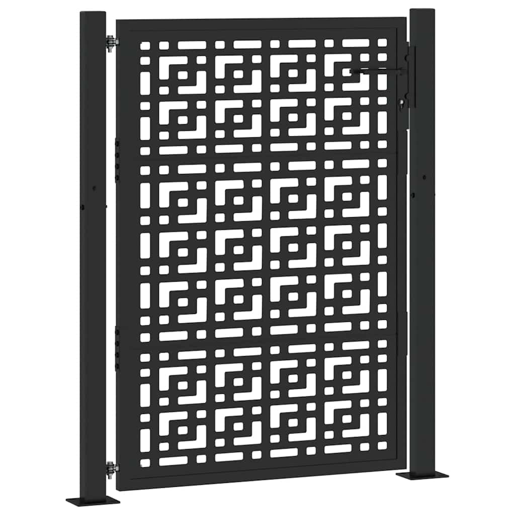 Vrtna vrata crna 100x125 cm čelična križna konstrukcija