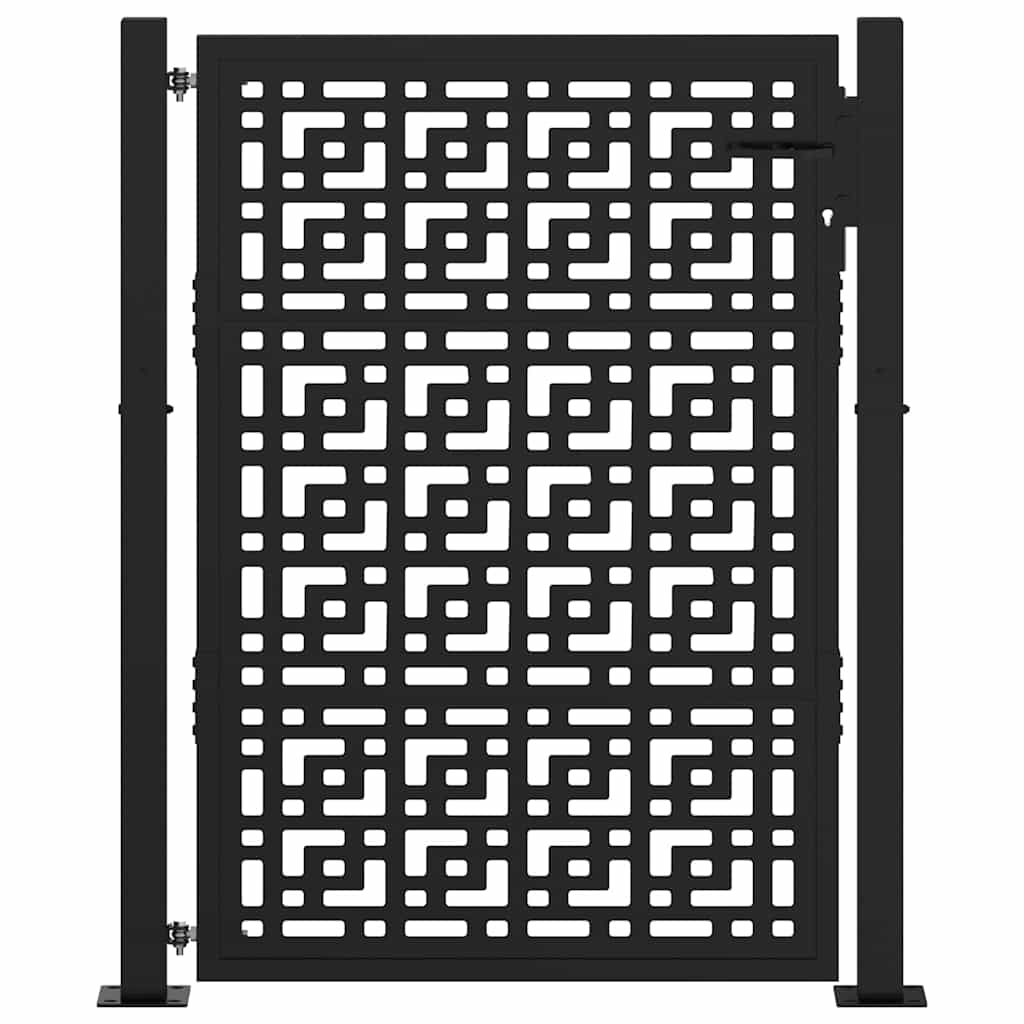 Vrtna vrata crna 100x125 cm čelična križna konstrukcija