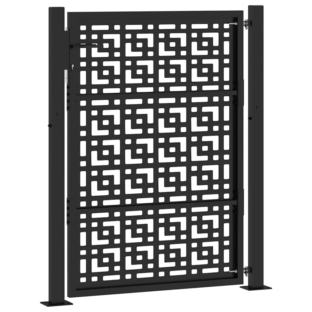 Vrtna vrata crna 100x125 cm čelična križna konstrukcija