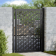 Vrtna vrata crna 100x125 cm čelična križna konstrukcija