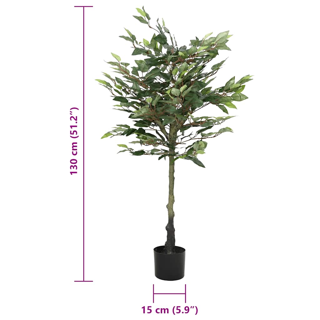 Umjetno stablo fikusa 480 listova 130 cm zeleno