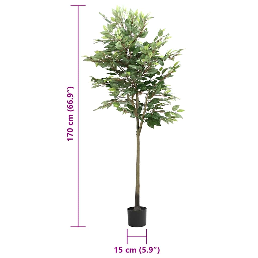 Umjetno stablo fikusa 756 listova 170 cm zeleno