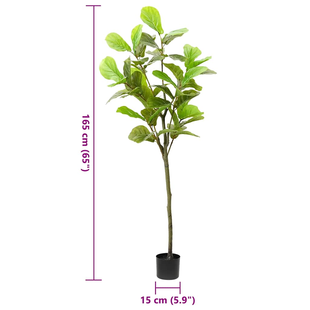 Umjetno stablo fikusa 48 listova 165 cm zeleno